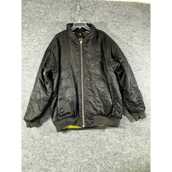 Phat Farm mens XLarge reversable wool blend varsity jacket Grey, yellow and blac - Picture 7 of 15